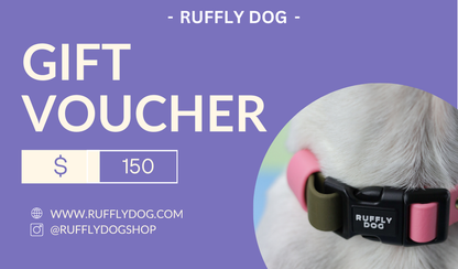 Ruffly dog gift card