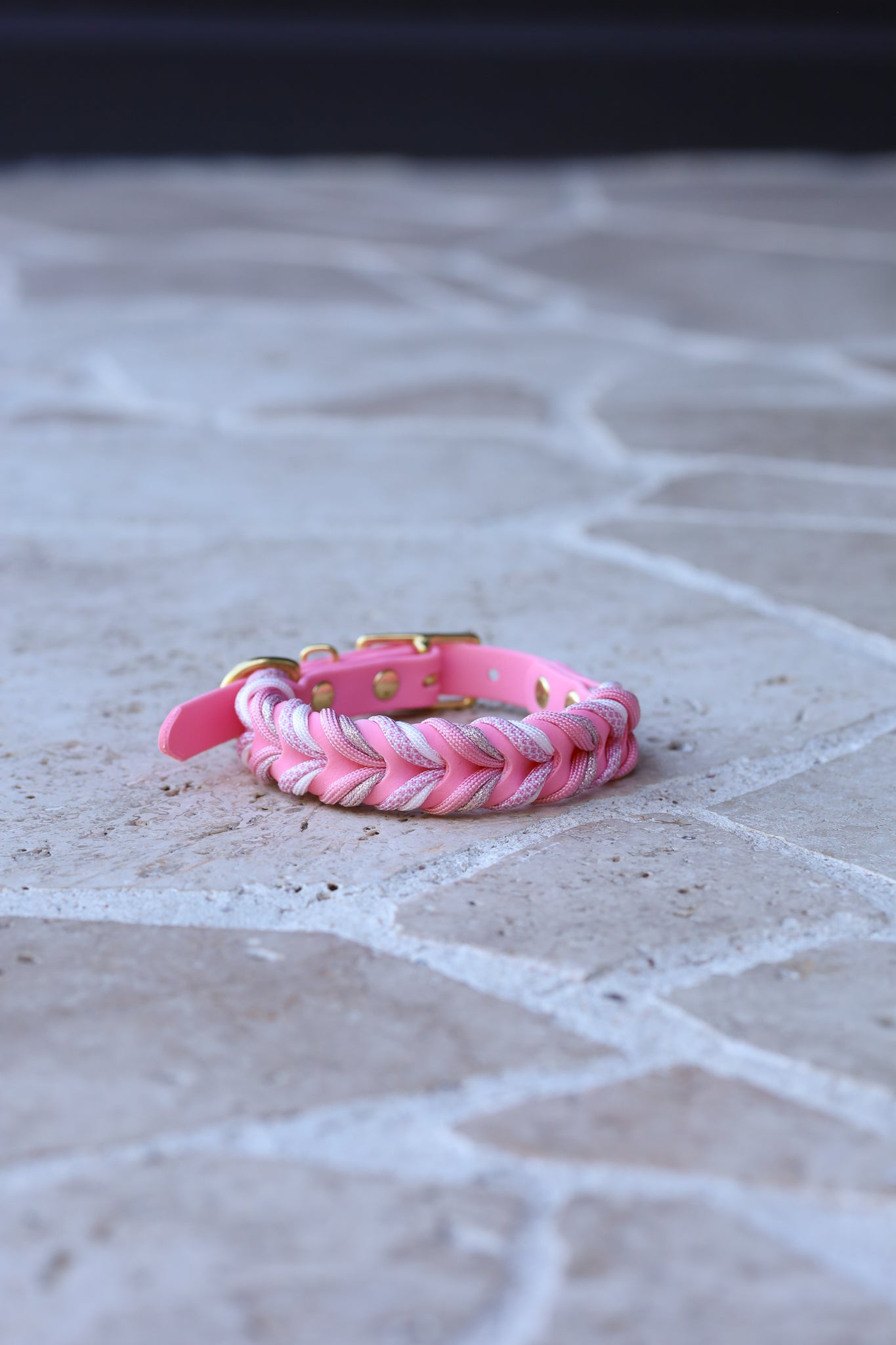 Sample sale 16mm 29cm pink sparkle braided collar