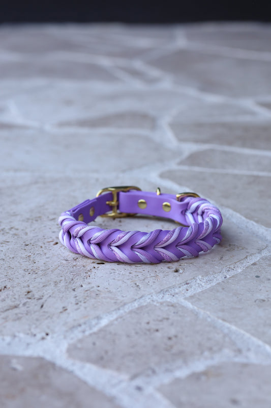 Sample sale 19mm 38cm Purple sparks braided collar