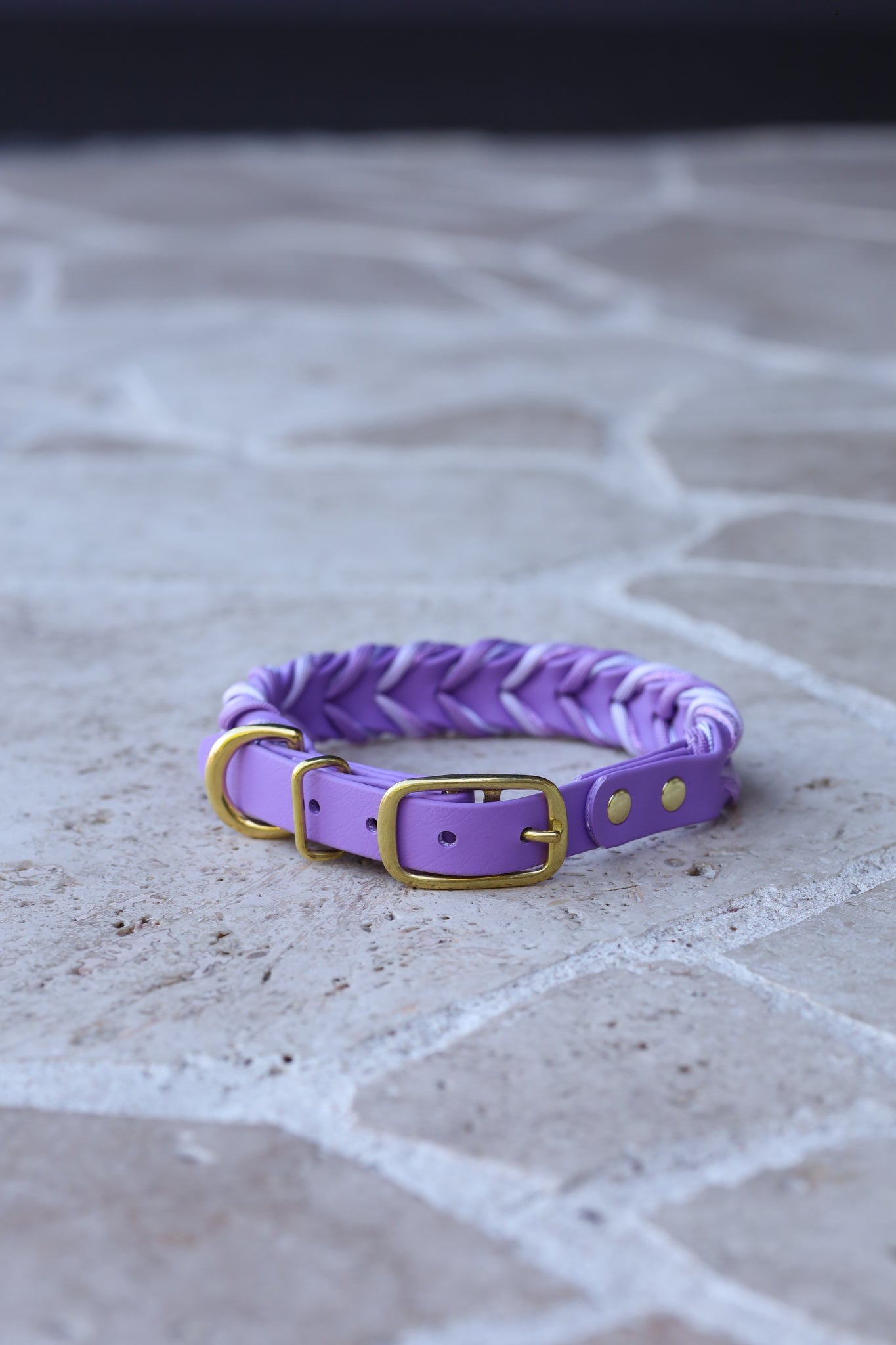 Sample sale 19mm 38cm Purple sparks braided collar