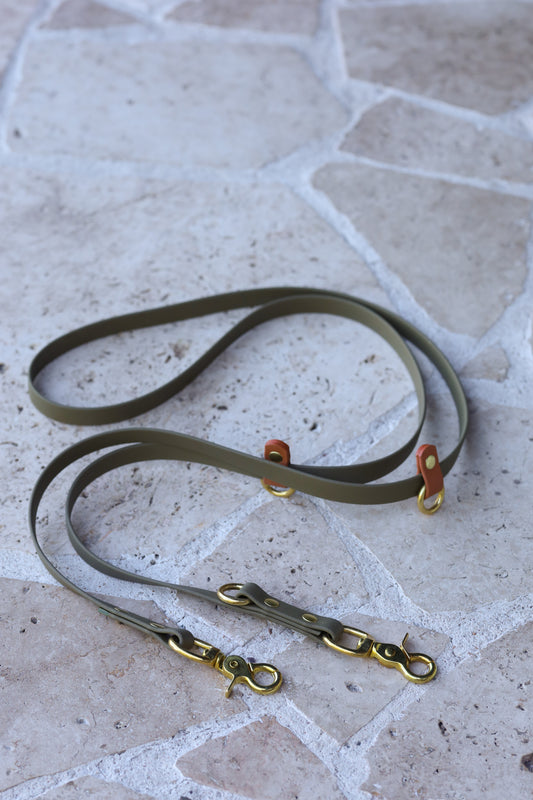 Sample sale 180cm multifunction leash olive / caramel