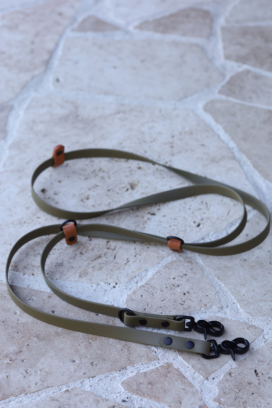 Sample sale 200cm multifunction leash olive / caramel