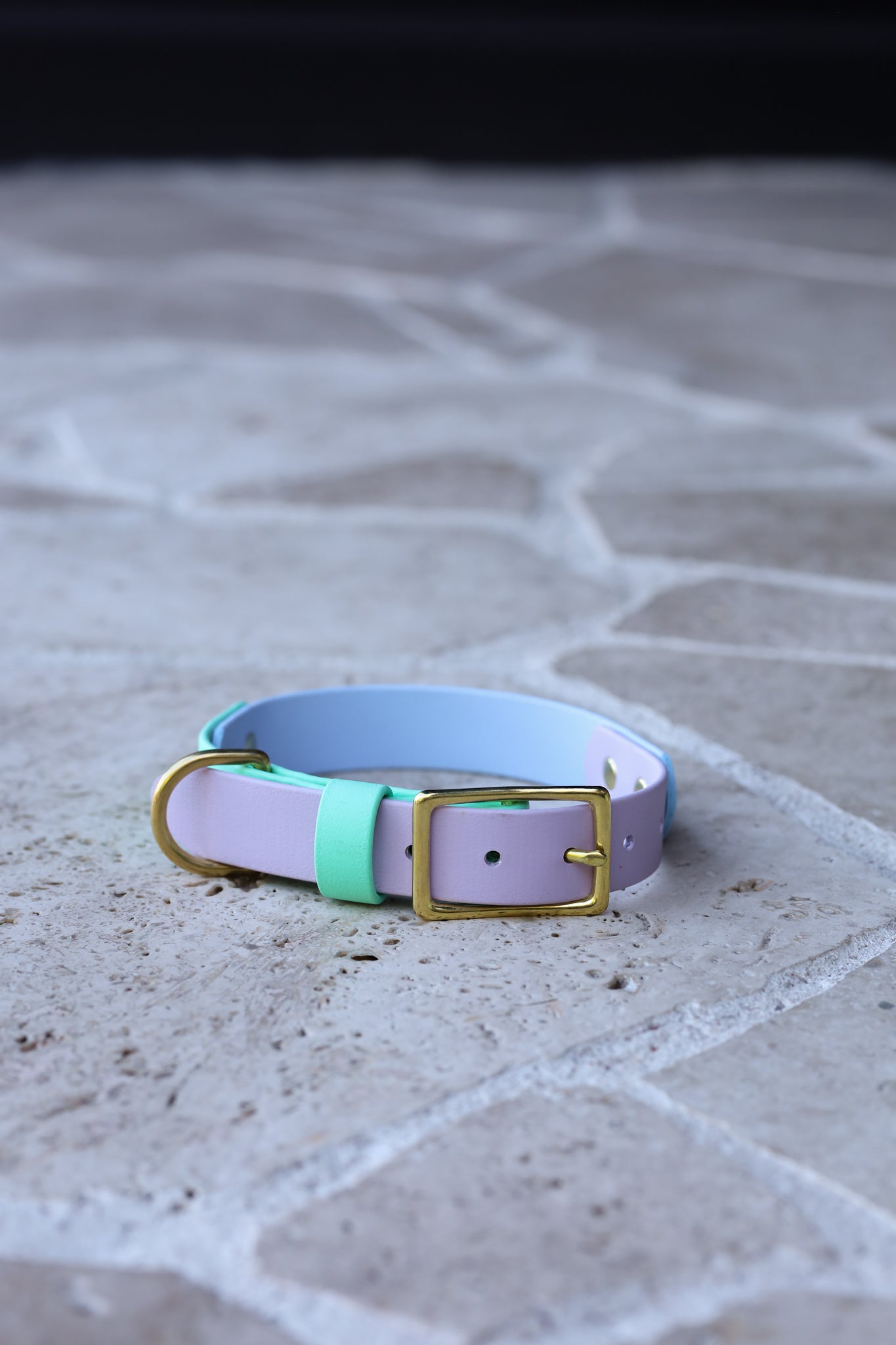 Sample sale 25mm 34-39cm flat collar mint/ polar blue/ lilac