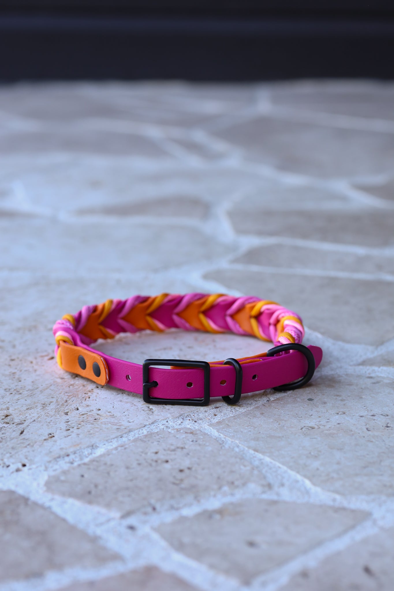 Sample sale 19mm 44cm sunset fire braided collar