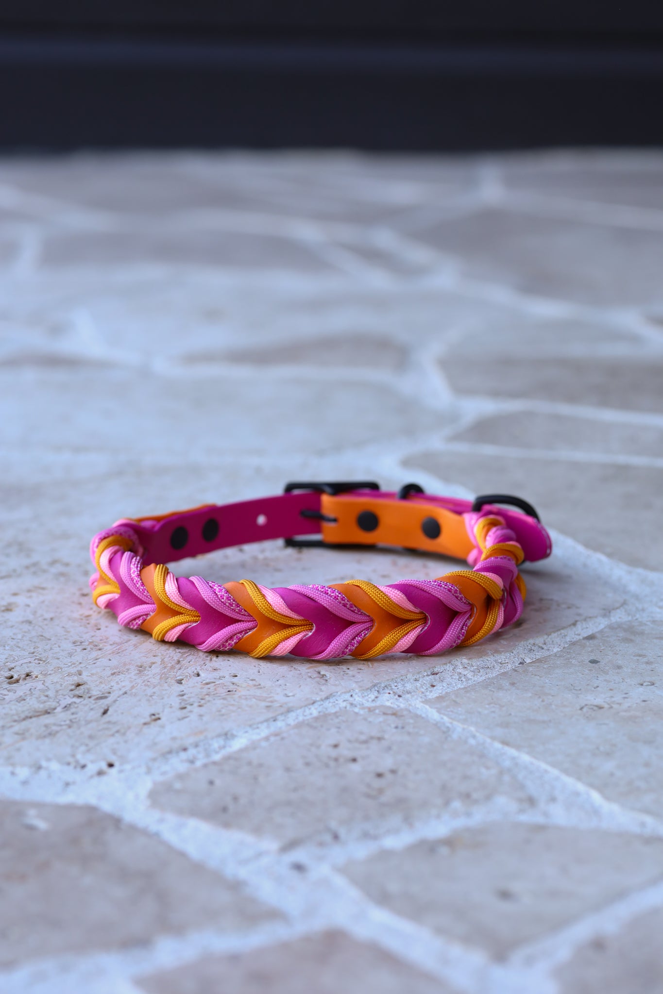 Sample sale 19mm 44cm sunset fire braided collar