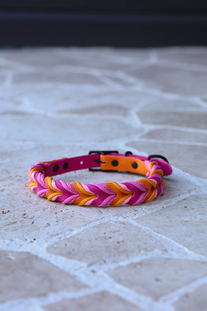 Sample sale 19mm 44cm sunset fire braided collar